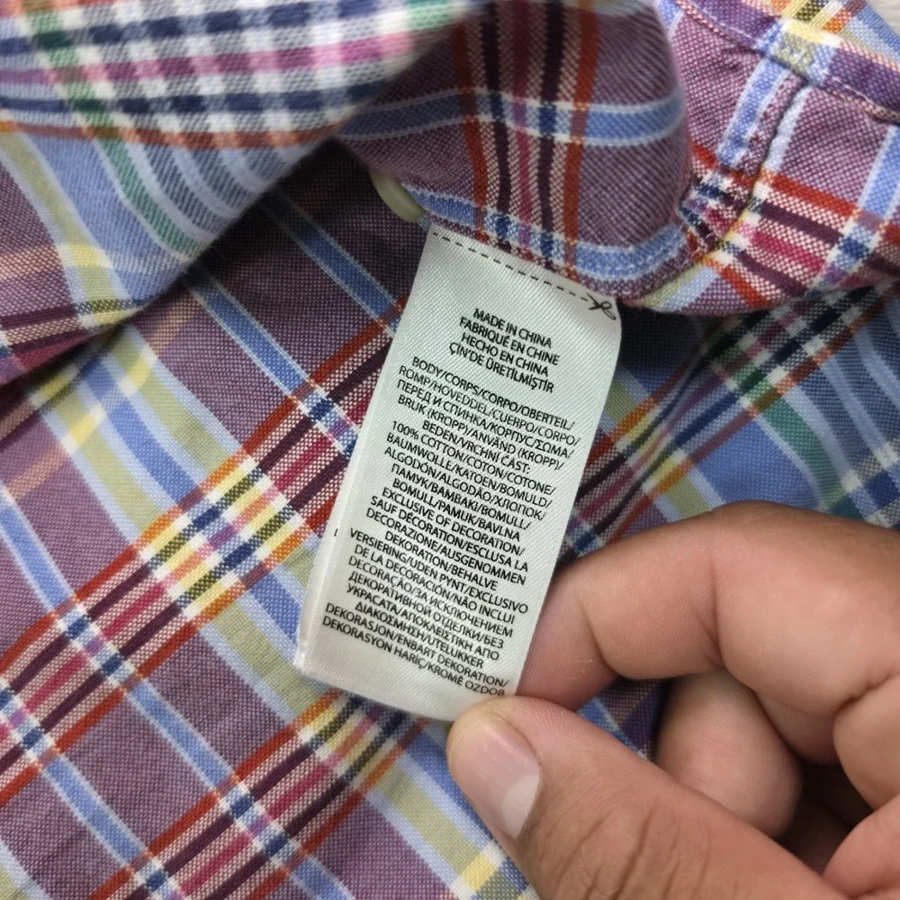 Ralph Lauren Mens Multicolor Plaid Classic Fit Button Down 2XB Colored Pony